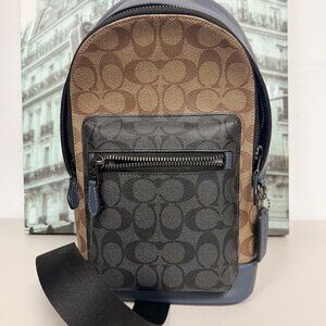 Coach CT813 West Pack In Colorblock With Signature Canvas